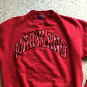 Vintage University of Maryland Red Crew Neck